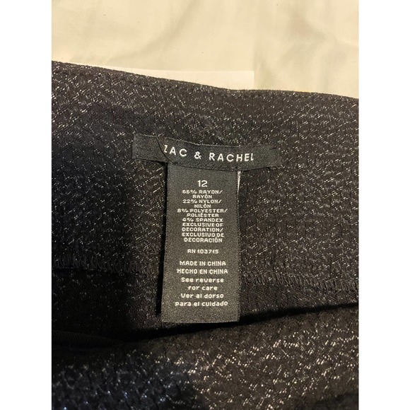 Zac and Rachel Black and Sparkle Capri Pants Size- 12 - Picture 3 of 3